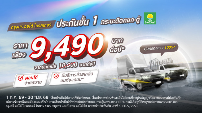 คุ้มครองครบ ราคาสบายกว่า ประกันชั้น 1 กระบะติดคอก-ตู้ โดยบริษัท ประกันภัยไทยวิวัฒน์ จำกัด (มหาชน)